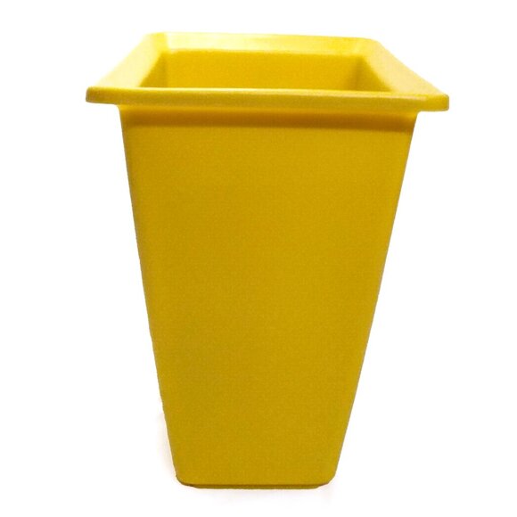 Vintage 70's Rubbermaid Trash Container-Yellow with Flower Motif-4 2952 - Picture 3 of 11